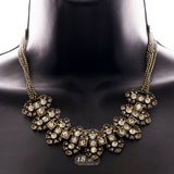 Luxury Crystal Antiqued Necklace Gold NWOT