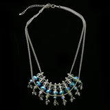 Luxury Faceted Necklace Silver/Blue NWOT