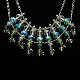 Luxury Faceted Necklace Silver/Blue NWOT