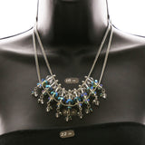 Luxury Faceted Necklace Silver/Blue NWOT