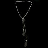 Luxury Crystal Y-Necklace Gunmetal NWOT