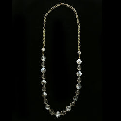 Luxury Faceted Necklace Gold/Clear NWOT