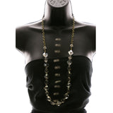 Luxury Faceted Necklace Gold/Clear NWOT