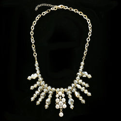 Luxury Crystal Faceted Necklace Gold NWOT