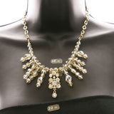 Luxury Crystal Faceted Necklace Gold NWOT