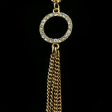 Luxury Crystal Y-Necklace Gold NWOT