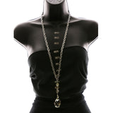 Luxury Crystal Faceted Y-Necklace Silver NWOT