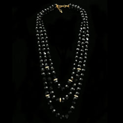 Luxury Crystal Necklace Gold/Black NWOT