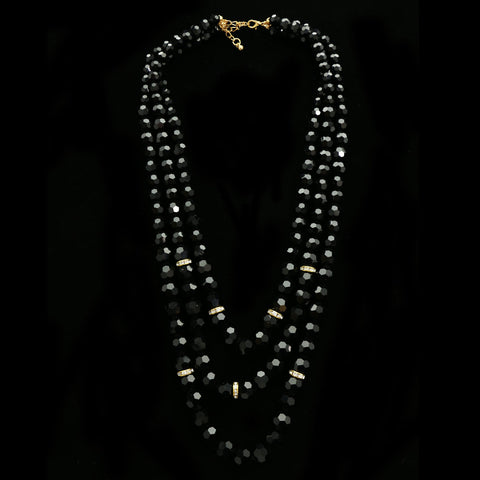 Luxury Crystal Necklace Gold/Black NWOT
