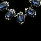Luxury Crystal Necklace Gunmetal/Blue NWOT