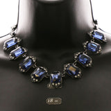 Luxury Crystal Necklace Gunmetal/Blue NWOT