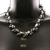 Luxury Faceted Necklace Gunmetal/Dark-Silver NWOT