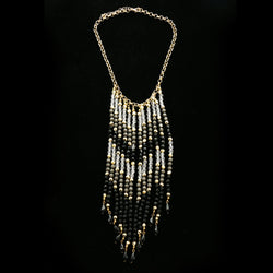 Luxury Faceted Necklace Gold/Black NWOT