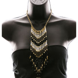 Luxury Faceted Necklace Gold/Black NWOT