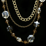 Luxury Crystal Necklace Gold/Brown NWOT