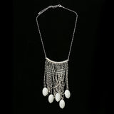 Luxury Faceted Necklace Silver/White NWOT