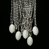 Luxury Faceted Necklace Silver/White NWOT