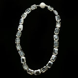 Luxury Crystal Faceted Necklace Silver & Clear NWOT