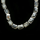 Luxury Crystal Faceted Necklace Silver & Clear NWOT