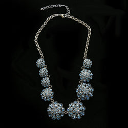 Luxury Crystal Necklace Gunmetal/Blue NWOT
