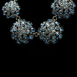 Luxury Crystal Necklace Gunmetal/Blue NWOT