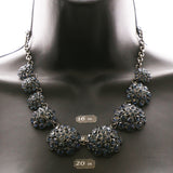 Luxury Crystal Necklace Gunmetal/Blue NWOT