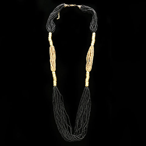 Luxury Beads Necklace Gold/Brown NWOT