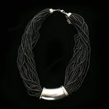 Luxury Beads Necklace Silver/Black NWOT