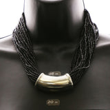 Luxury Beads Necklace Silver/Black NWOT