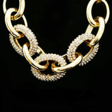 Luxury Crystal Chain Links Necklace Gold NWOT