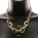 Luxury Crystal Chain Links Necklace Gold NWOT