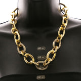 Luxury Crystal Chain Links Necklace Gold NWOT