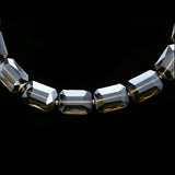 Luxury Crystal Magnetic Clasp Necklace Gold & Gray NWOT