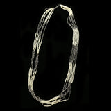 Luxury Faceted Necklace Silver/Dark-Silver NWOT