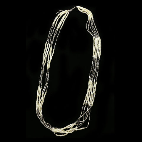 Luxury Faceted Necklace Silver/Dark-Silver NWOT