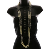 Luxury Faceted Necklace Silver/Dark-Silver NWOT