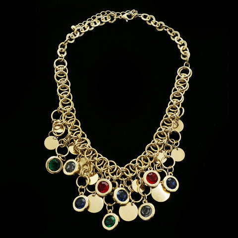 Luxury Crystal Necklace Gold/Multicolor NWOT