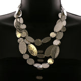 Luxury Hammered Finish Necklace Silver NWOT