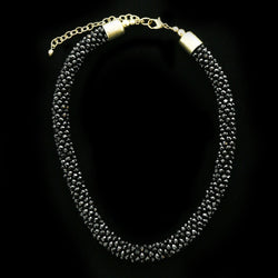 Luxury Faceted Necklace Gold/Black NWOT