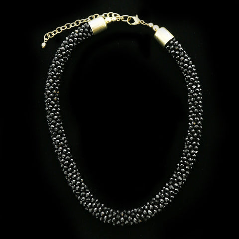 Luxury Faceted Necklace Gold/Black NWOT