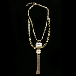 Luxury Crystal Y-Necklace Gold NWOT