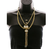 Luxury Crystal Y-Necklace Gold NWOT