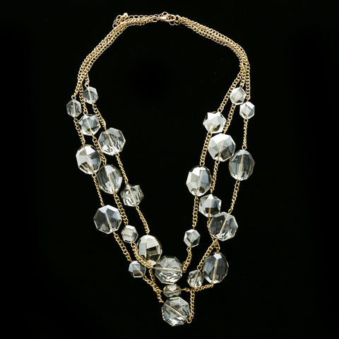 Luxury Crystal Necklace Gold NWOT