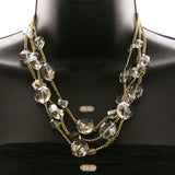 Luxury Crystal Necklace Gold NWOT