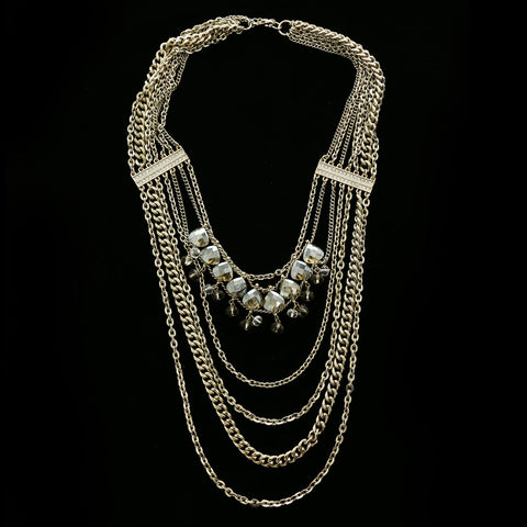 Luxury Crystal Necklace Gold NWOT