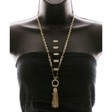 Luxury Crystal Y-Necklace Gold/Brown NWOT