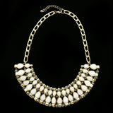 Luxury Faceted Necklace Gold/White NWOT