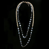 Luxury Faceted Necklace Gold/Dark-Silver NWOT