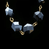Luxury Faceted Necklace Gold/Dark-Silver NWOT