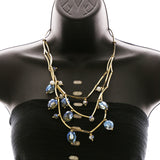 Luxury Crystal Necklace Gold/Dark-Silver NWOT